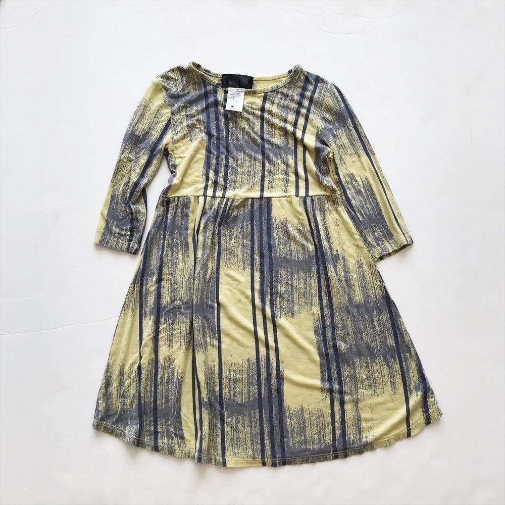 KMV jersey yellow/gray midi dress GUC 3/4T